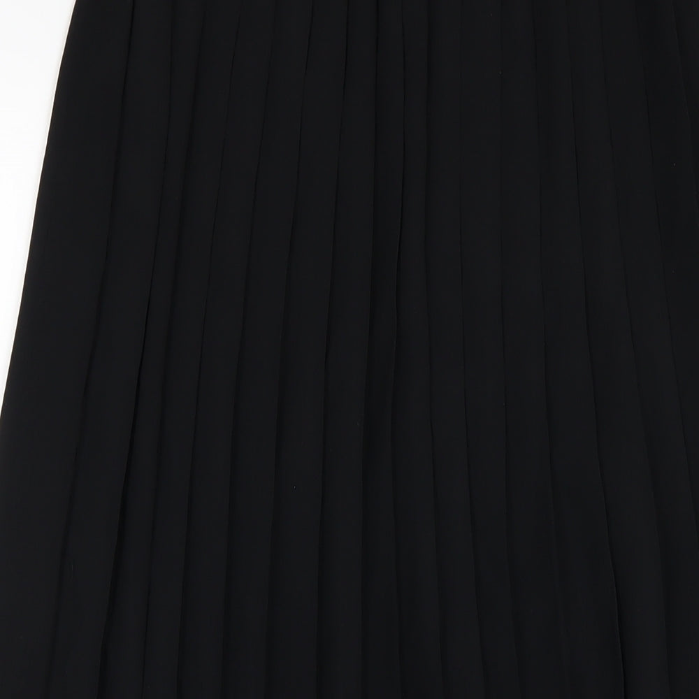 Wallis Womens Black Polyester Pleated Skirt Size 12