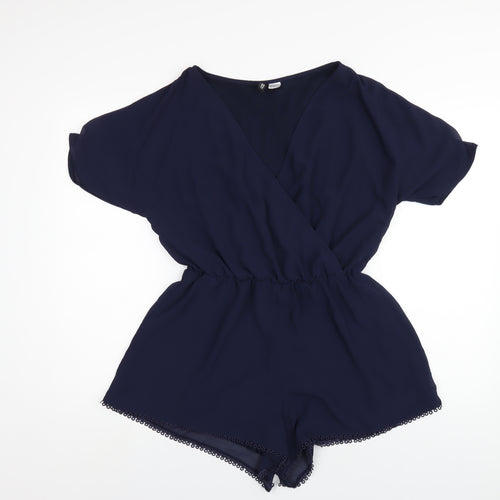 H&JM Womens Blue Polyester Playsuit One-Piece Size 12 Pullover