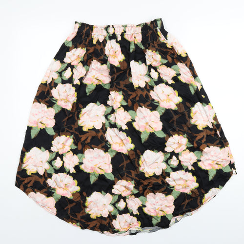 H&M Womens Multicoloured Floral Viscose A-Line Skirt Size 10