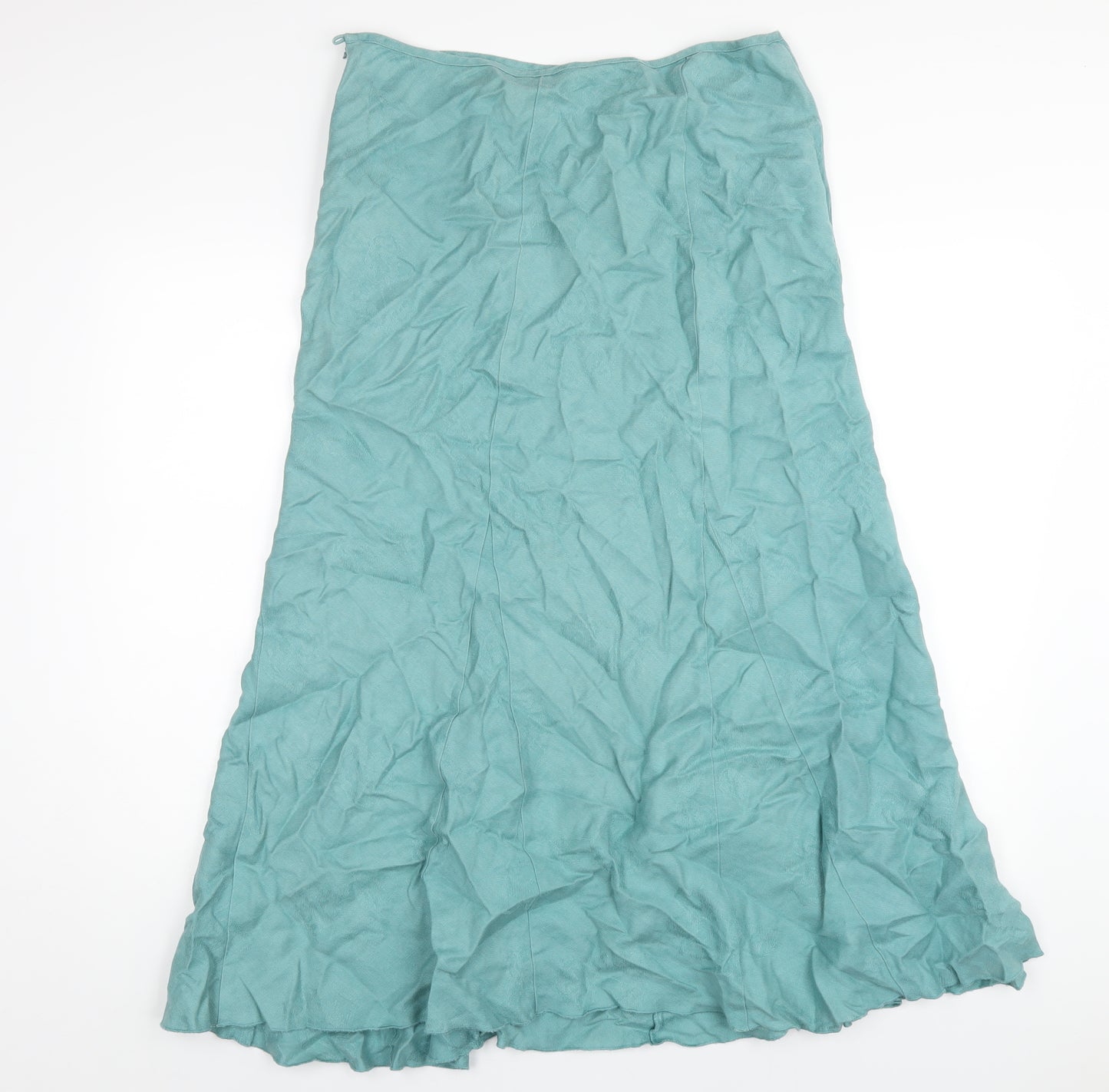 Per Una Womens Blue Linen A-Line Skirt Size 14 Zip