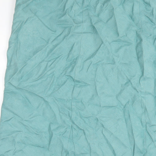 Per Una Womens Blue Linen A-Line Skirt Size 14 Zip