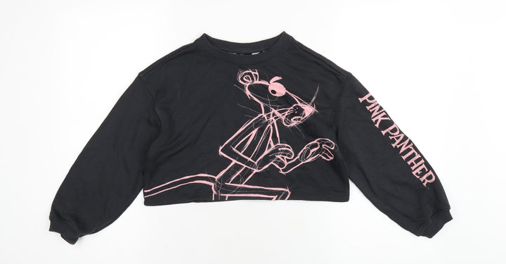 H&M Girls Grey Cotton Pullover Sweatshirt Size 10 Years Pullover - Pink Panther