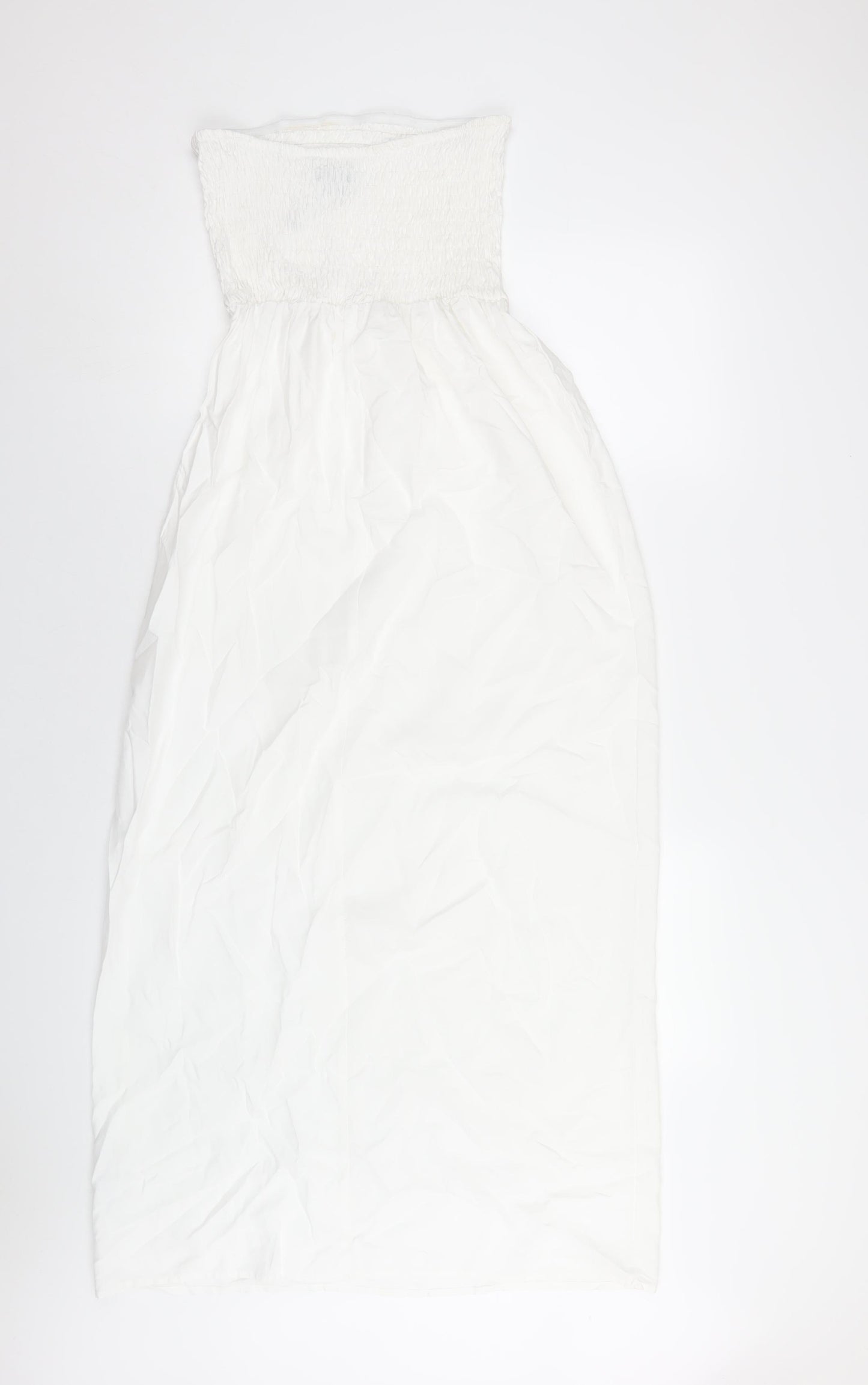 Boohoo Womens White Viscose A-Line Size 10 Square Neck Pullover
