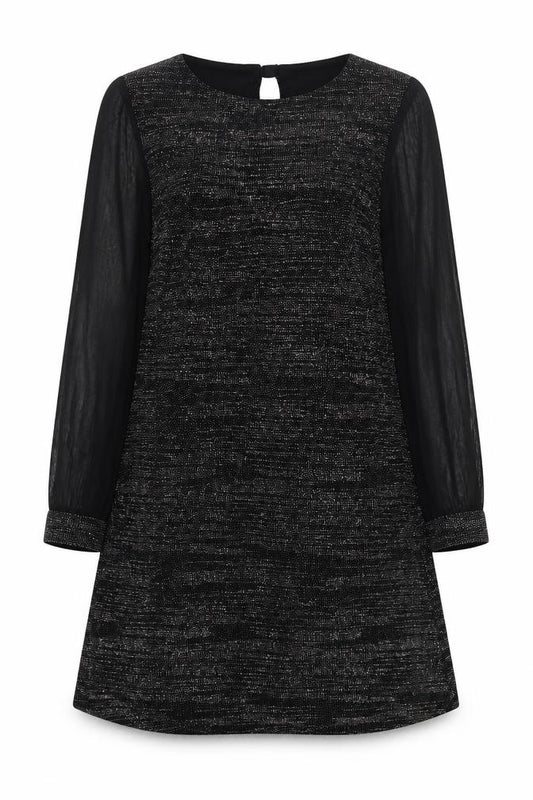 Front view of Roman women’s black polyamide a-line, size UK 14, round neck pullover