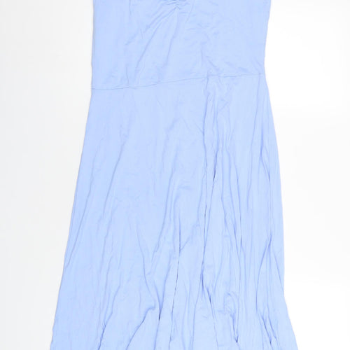 H&M Womens Blue Viscose A-Line Size L V-Neck Pullover