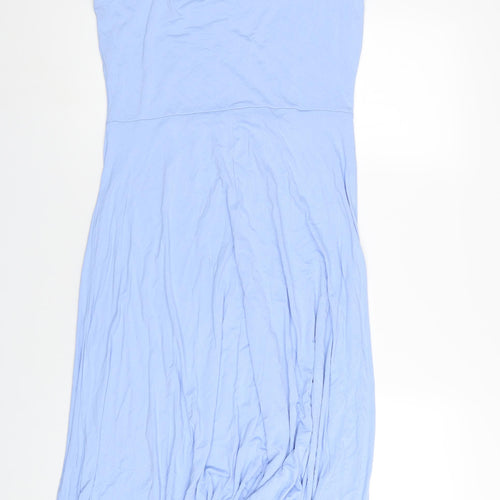 H&M Womens Blue Viscose A-Line Size L V-Neck Pullover