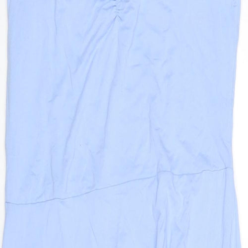H&M Womens Blue Viscose A-Line Size L V-Neck Pullover