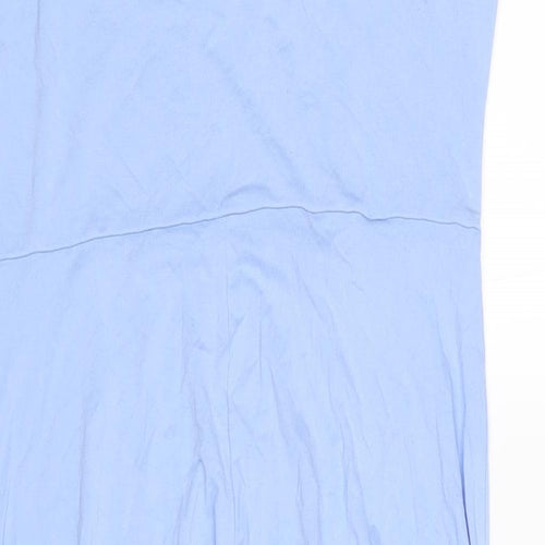 H&M Womens Blue Viscose A-Line Size L V-Neck Pullover