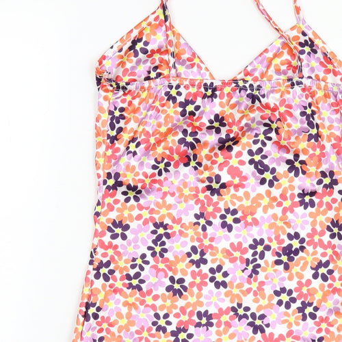 PRETTYLITTLETHING Womens Multicoloured Floral Polyester Mini Size 6 V-Neck Pullover