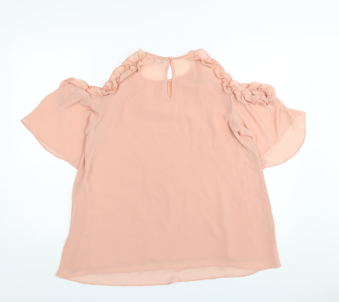 River Island Womens Pink Polyester Basic T-Shirt Size 10 Round Neck