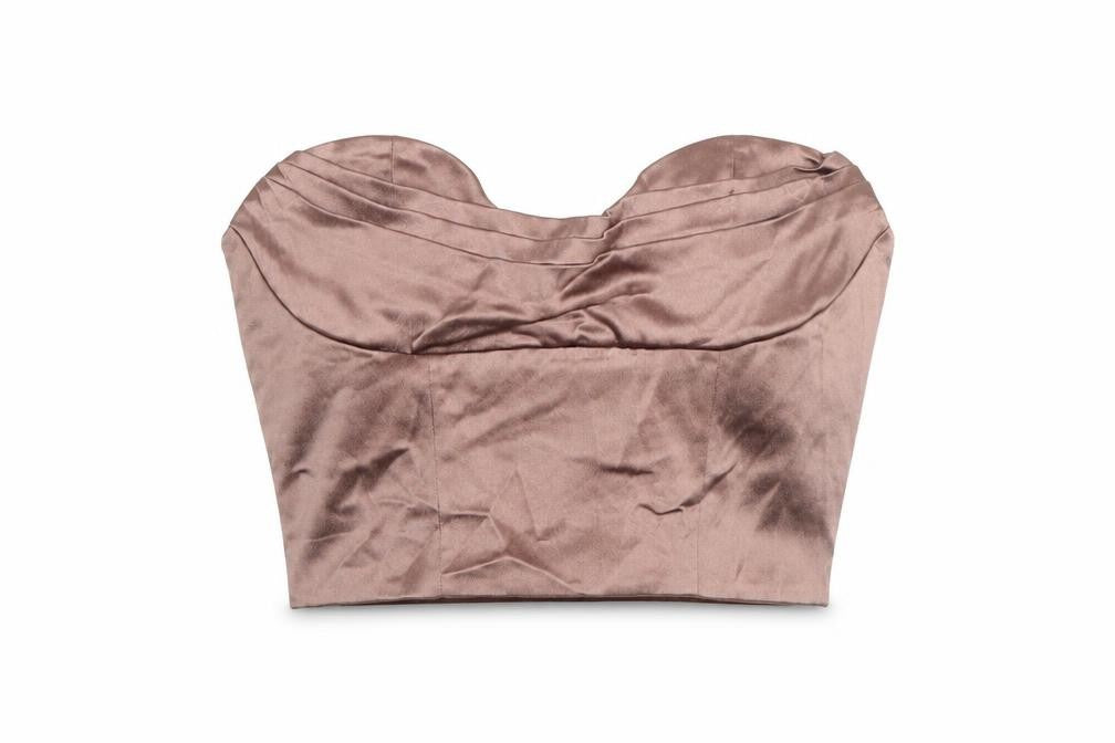 Zara Womens Brown Polyester Cropped T-Shirt Size M Sweetheart