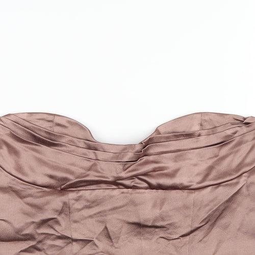 Zara Womens Brown Polyester Cropped T-Shirt Size M Sweetheart