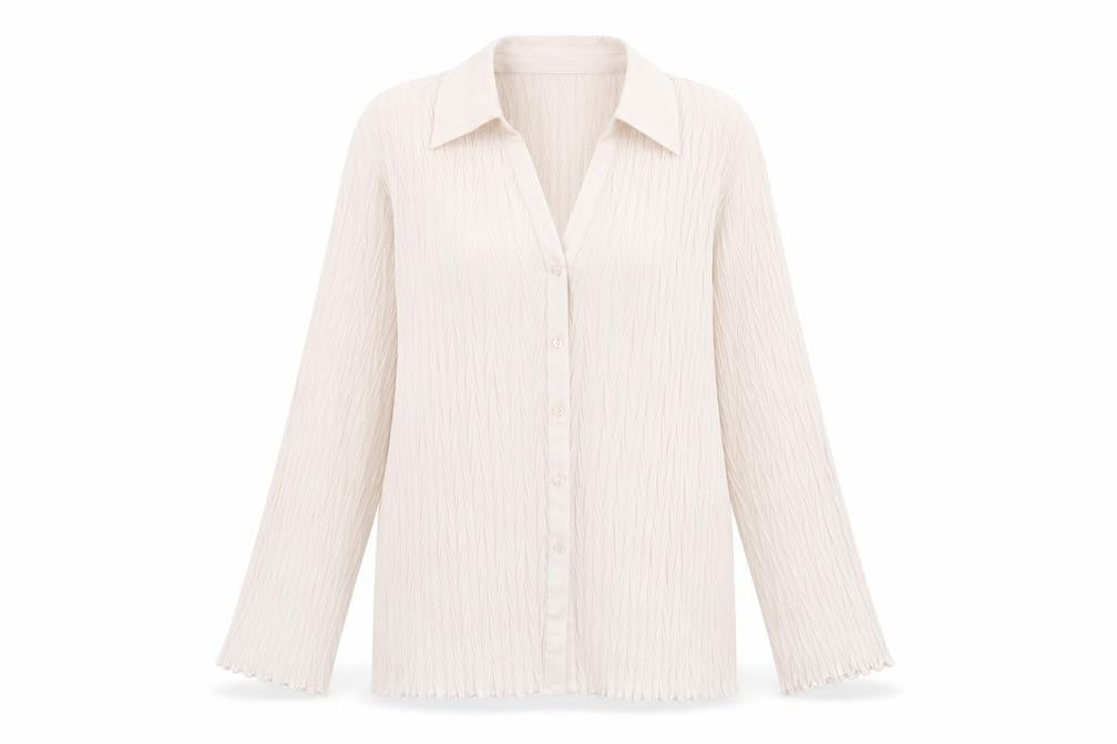 Nicola Womens Ivory Polyester Basic Button-Up Size M Collared