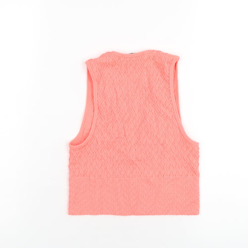 Dunnes Stores Womens Orange Polyamide Cropped Tank Size XS V-Neck