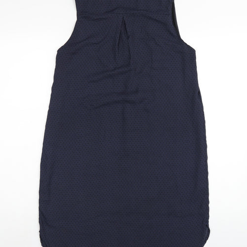 H&M Womens Blue Geometric Polyester A-Line Size 8 V-Neck Pullover