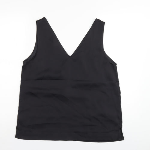 H&M Womens Black Polyester Basic Tank Size M V-Neck