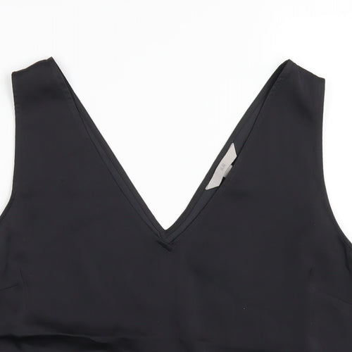 H&M Womens Black Polyester Basic Tank Size M V-Neck