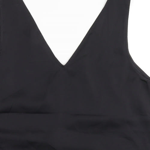 H&M Womens Black Polyester Basic Tank Size M V-Neck