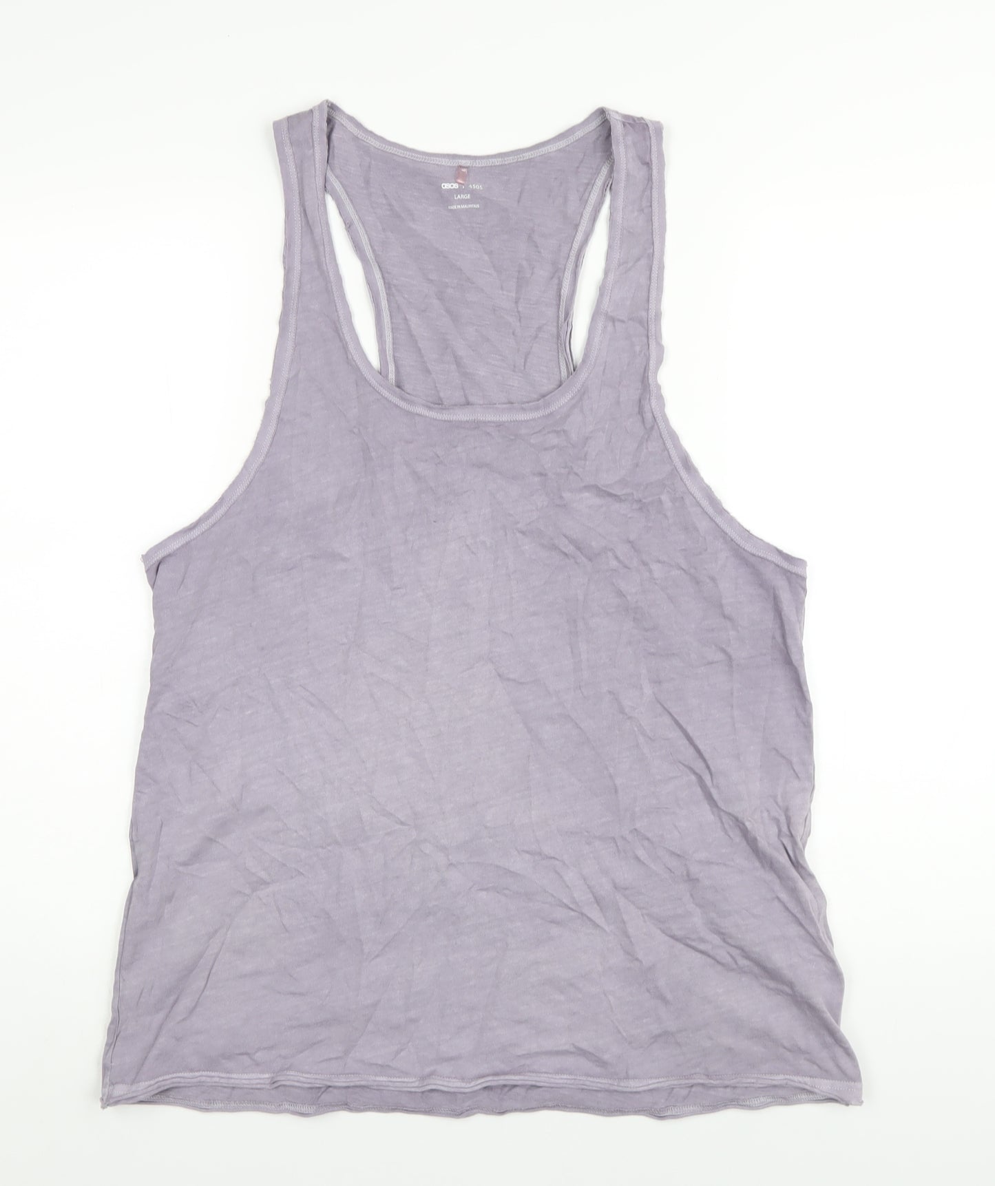 ASOS Womens Purple Cotton Basic Tank Size L Scoop Neck