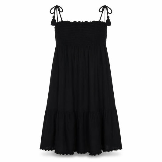 Front view of Next women’s black viscose a-line, size UK 12, square neck pullover