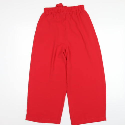 Zara Womens Red Polyester Trousers Size M L25 in Regular