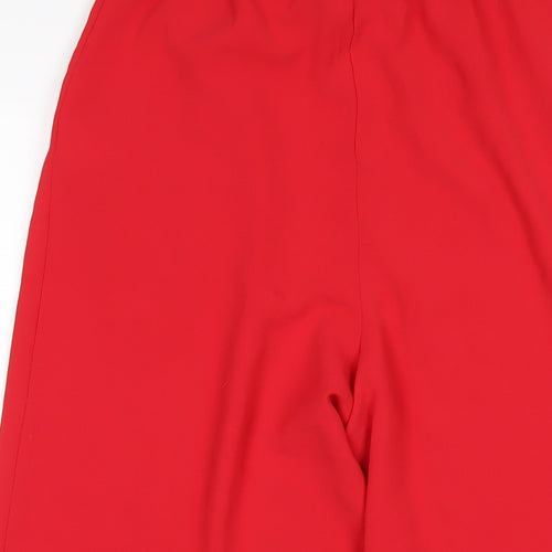 Zara Womens Red Polyester Trousers Size M L25 in Regular