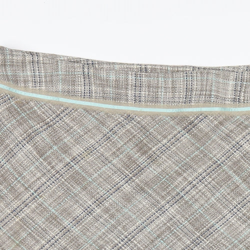 Monsoon Womens Brown Plaid Silk A-Line Skirt Size 16 Zip