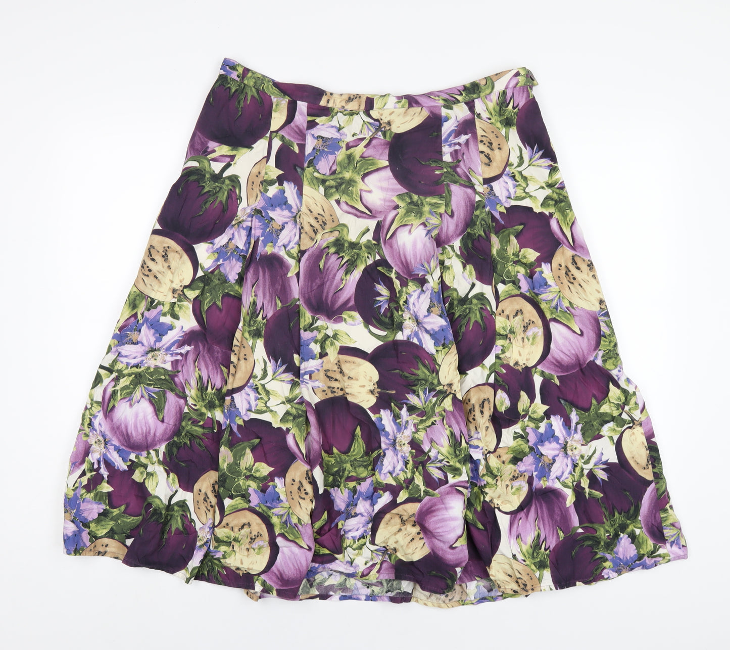 Madeline Womens Multicoloured Geometric Cotton A-Line Skirt Size 16 Zip
