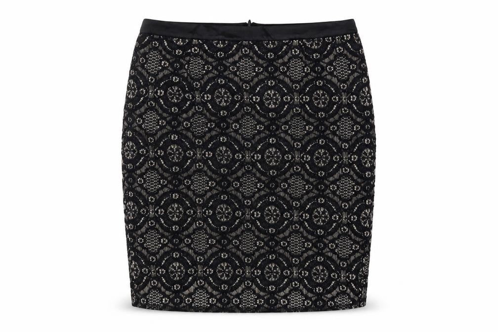 FOREVER 21 Womens Black Cotton Straight & Pencil Skirt Size M Zip