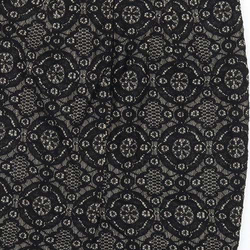 FOREVER 21 Womens Black Cotton Straight & Pencil Skirt Size M Zip