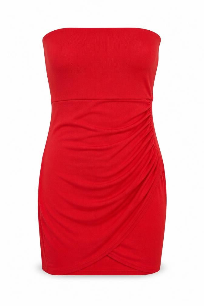 Missguided Womens Red Polyester Mini Size 10 Square Neck Pullover