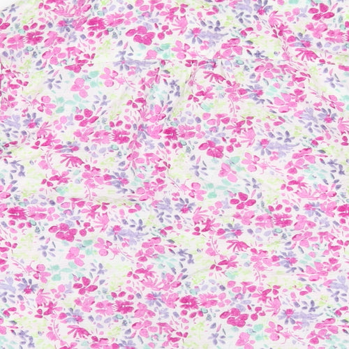 Marks and Spencer Womens Multicoloured Floral Cotton Basic Button-Up Size 12 Collared