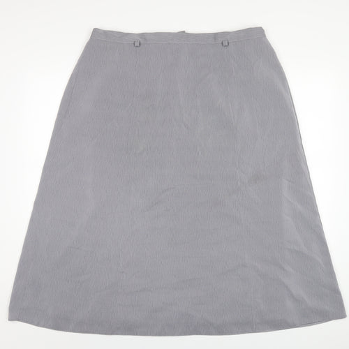 Berkertex Womens Grey Polyester A-Line Skirt Size 20 Zip