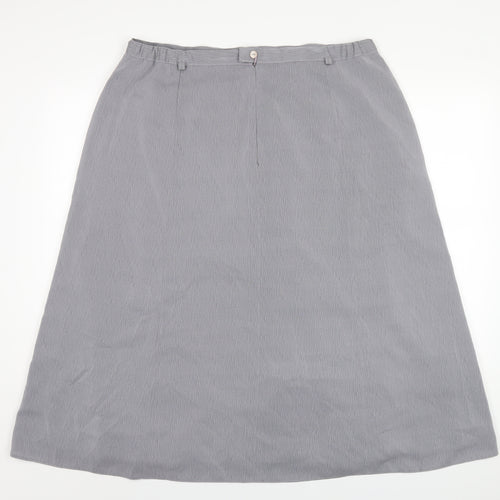 Berkertex Womens Grey Polyester A-Line Skirt Size 20 Zip