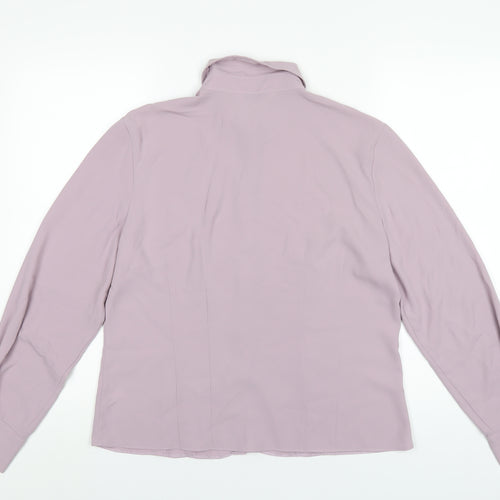 BHS Womens Purple Polyester Basic Button-Up Size 14 Collared