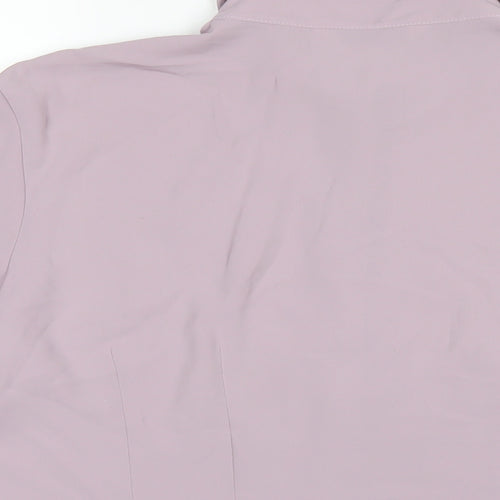 BHS Womens Purple Polyester Basic Button-Up Size 14 Collared