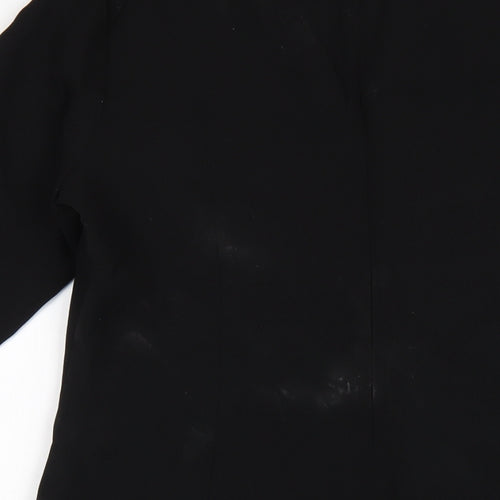 Marks and Spencer Womens Black Polyester A-Line Size 14 Round Neck Zip