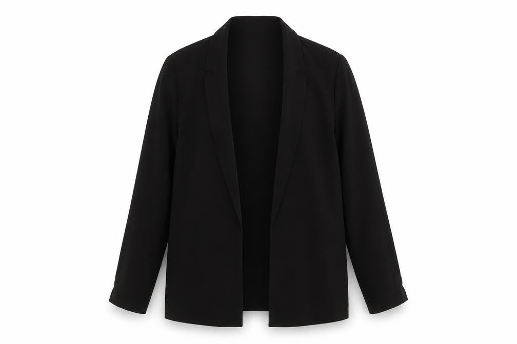 Front view of New Look women’s black jacket blazer, size UK 10