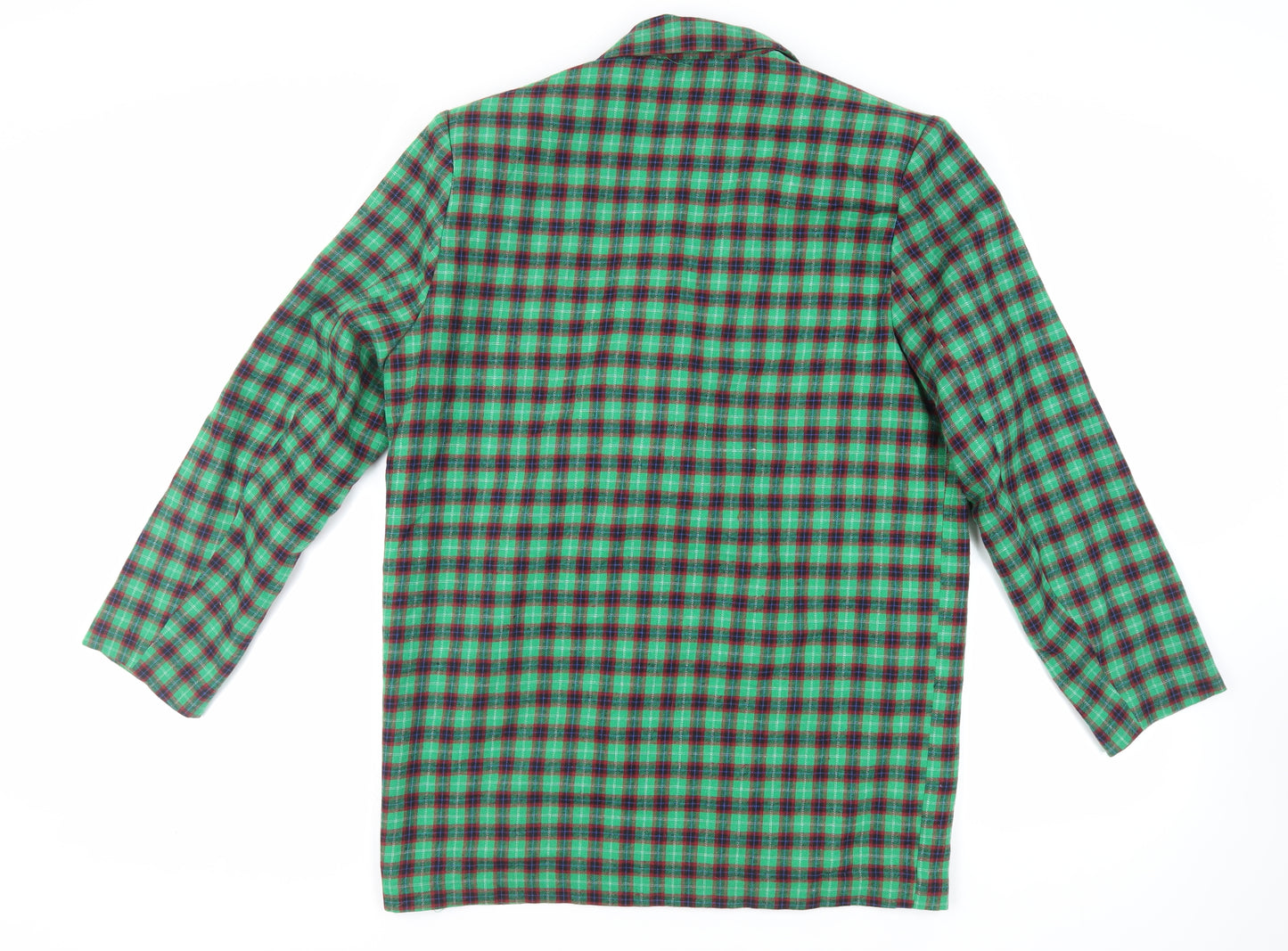 Heartbreak Womens Green Plaid Jacket Blazer Size 10 Button