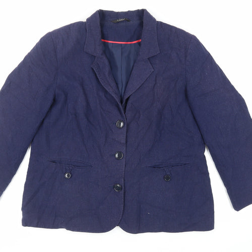 Bonmarché Womens Blue Jacket Blazer Size 18 Button