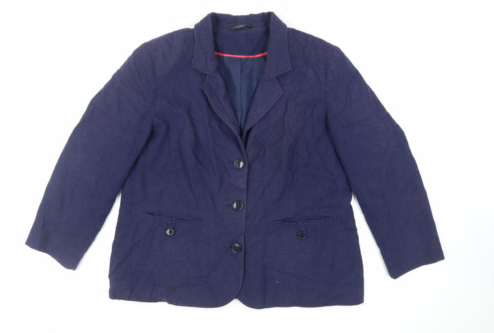 Bonmarché Womens Blue Jacket Blazer Size 18 Button