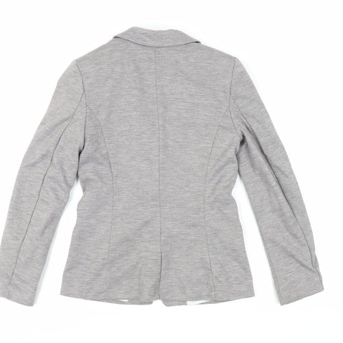 H&M Womens Grey Jacket Blazer Size 8 Button