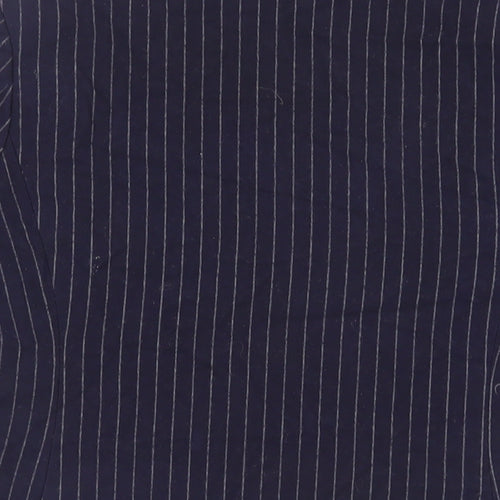 H&M Womens Blue Striped Jacket Blazer Size 8 - Open