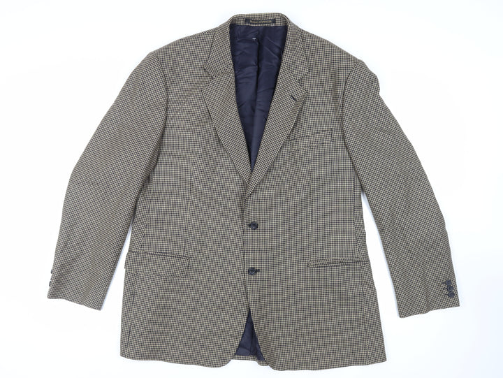 Marks and Spencer Mens Beige Geometric Wool Jacket Blazer Size 46 Regular