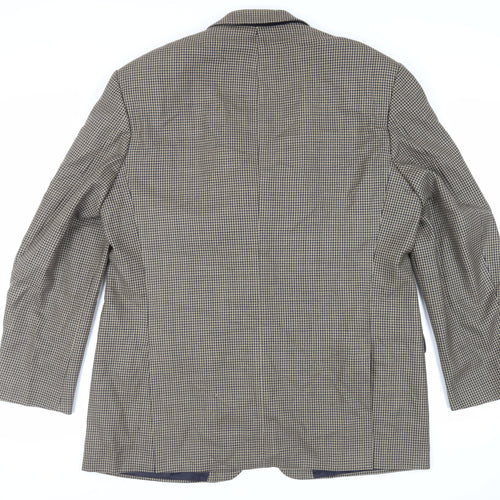 Marks and Spencer Mens Beige Geometric Wool Jacket Blazer Size 46 Regular
