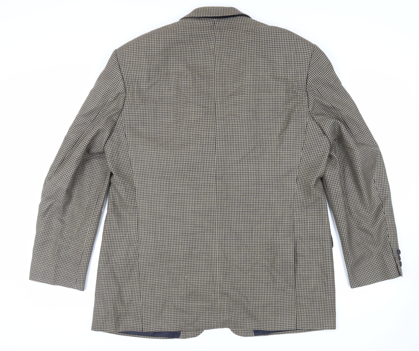 Marks and Spencer Mens Beige Geometric Wool Jacket Blazer Size 46 Regular