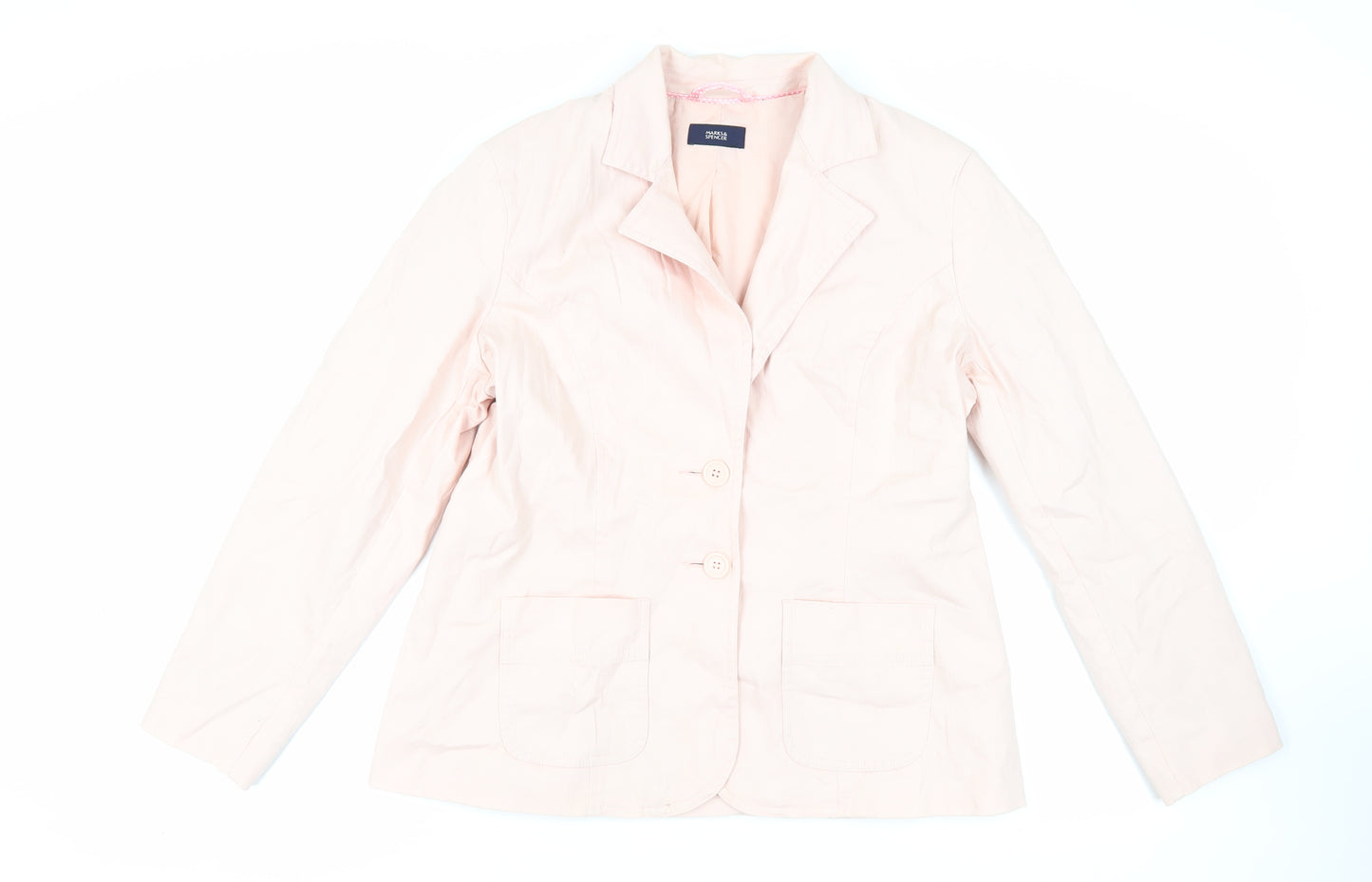 Marks and Spencer Womens Pink Jacket Blazer Size 18 Button