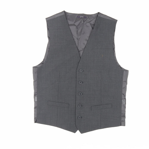 Marks and Spencer Mens Grey Wool Jacket Suit Waistcoat Size 36 Regular