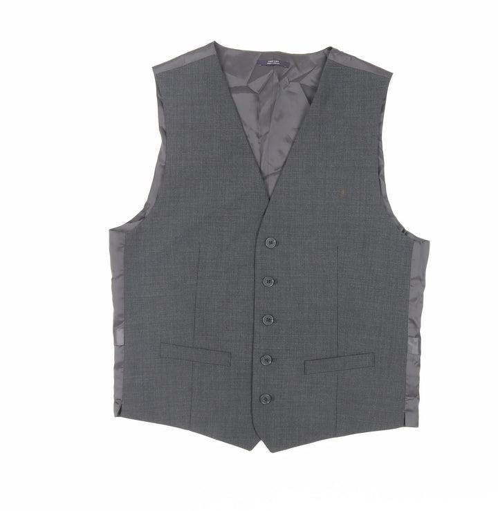 Marks and Spencer Mens Grey Wool Jacket Suit Waistcoat Size 36 Regular