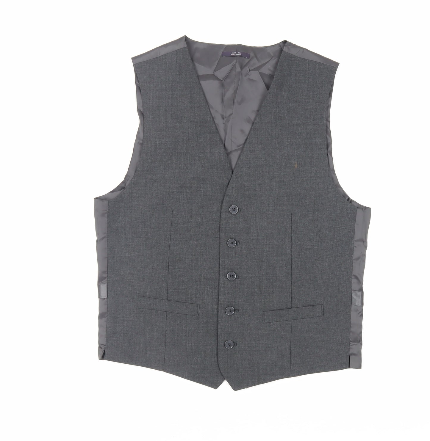 Marks and Spencer Mens Grey Wool Jacket Suit Waistcoat Size 36 Regular